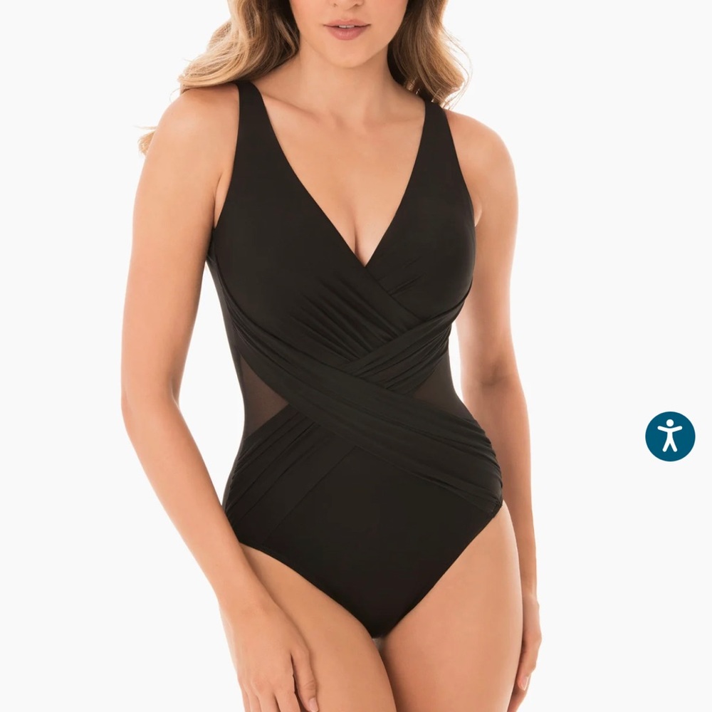 MiracleSuit Crossover With Mesh One Piece Swimsuit